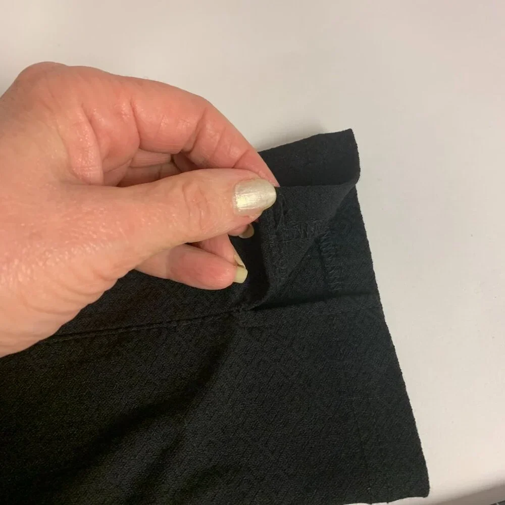 Mario Serrani Pants Size Small Black NWT Textured Straight Leg Classic Preppy - Picture 11 of 12